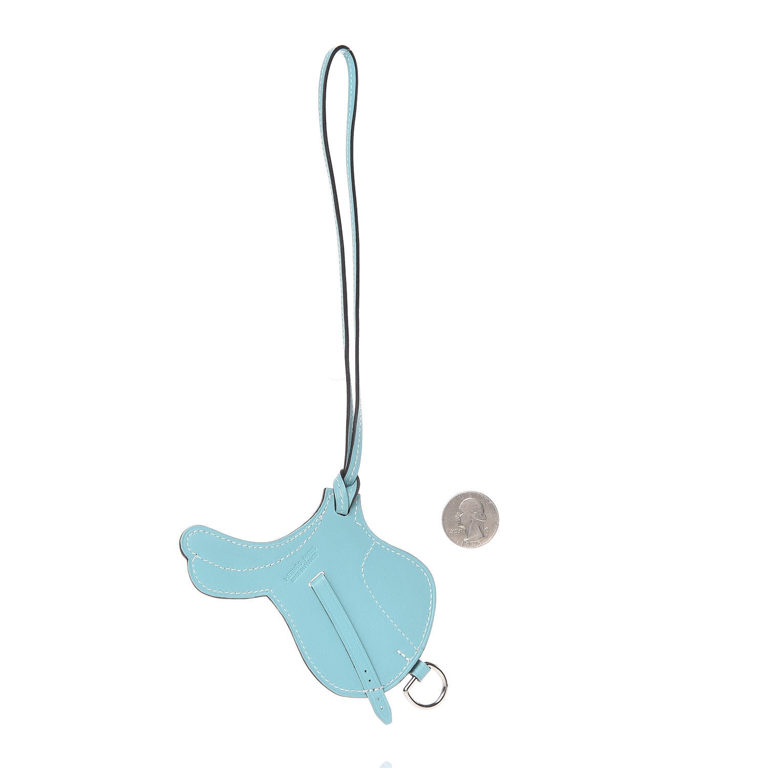 Hermes Swift Paddock Selle Horse Saddle Bag Charm Bleu Atoll 2 of 4