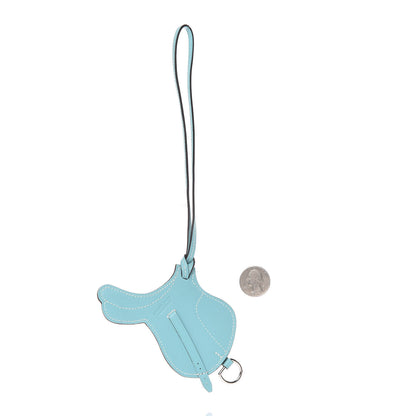 Hermes Swift Paddock Selle Horse Saddle Bag Charm Bleu Atoll 2 of 4