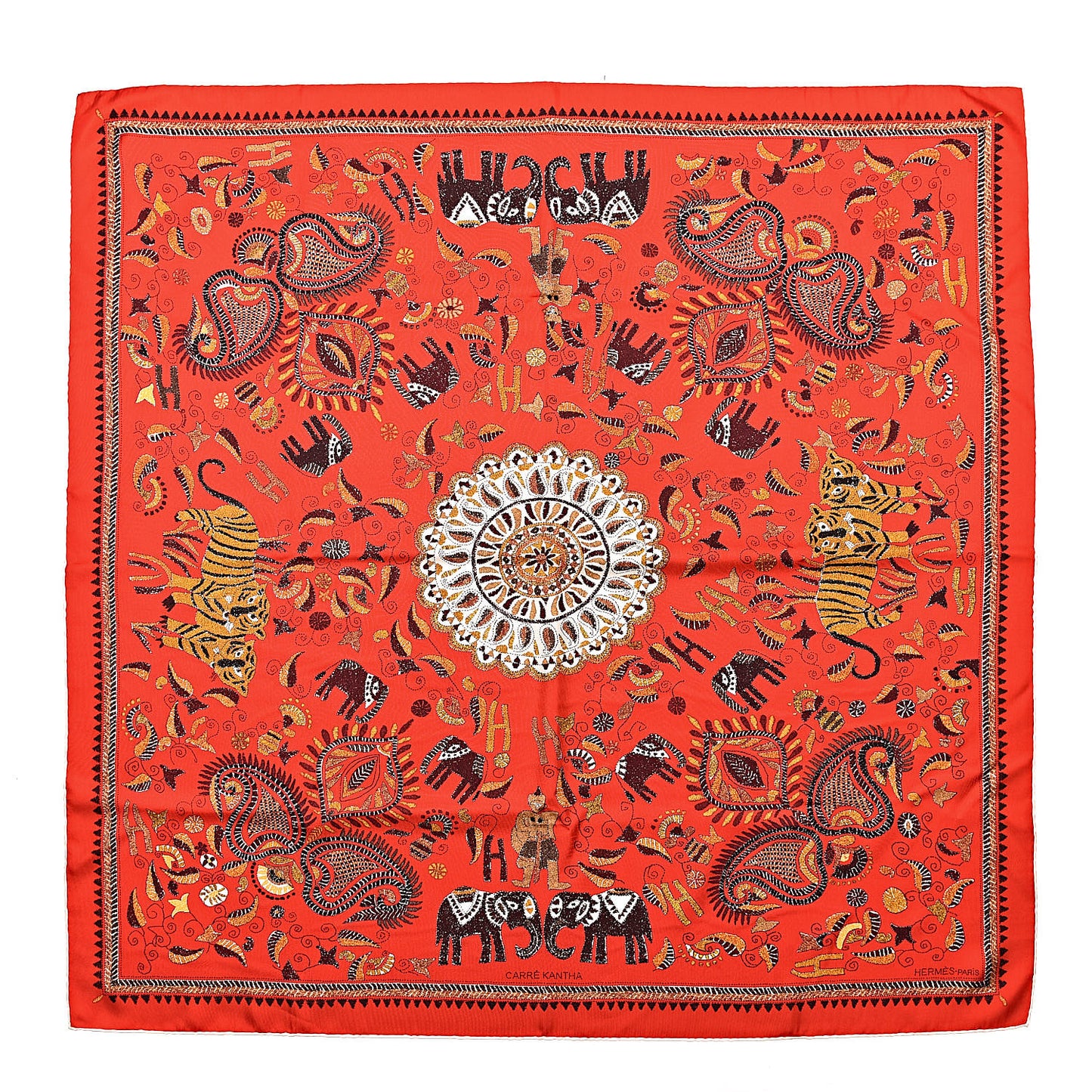 Silk Carre Kantha Scarf 90