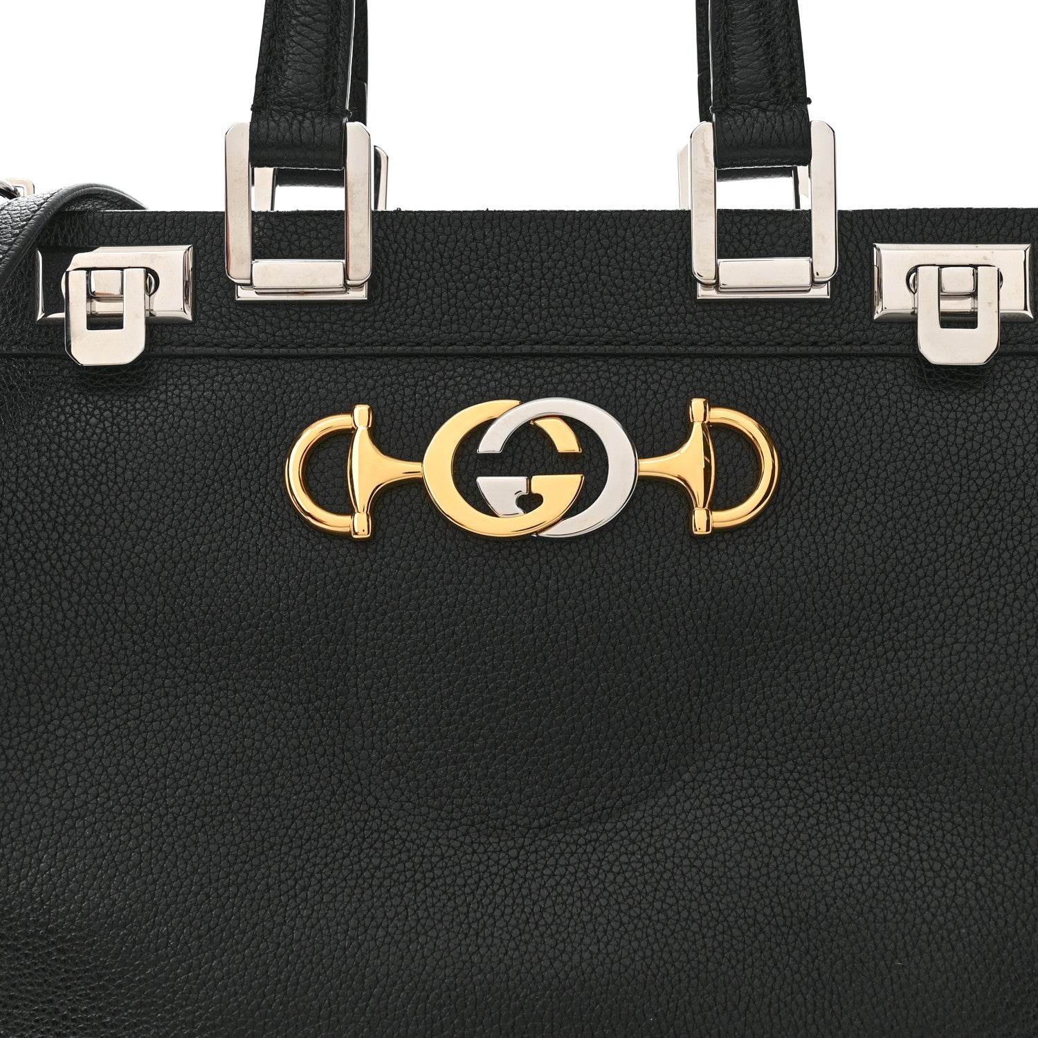 Gucci Grainy Calfskin Small Zumi Top Handle Bag Black 8 of 11