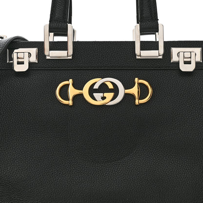Gucci Grainy Calfskin Small Zumi Top Handle Bag Black 8 of 11
