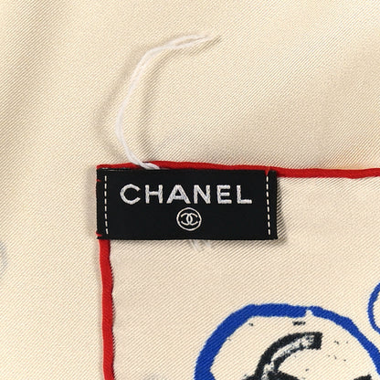 Chanel Silk CC Coco Beach Square Scarf Ecru Multicolor 2 of 3