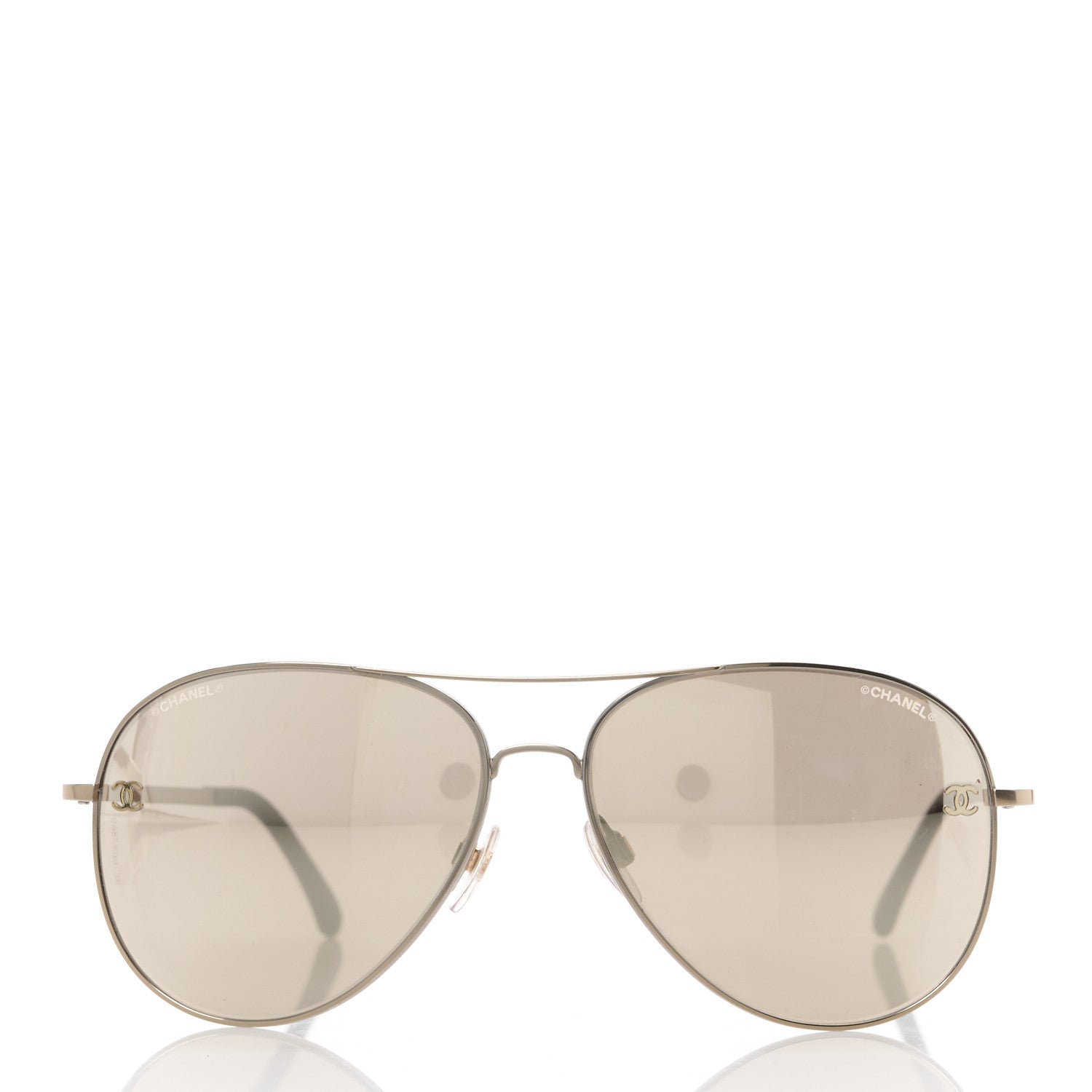 Chanel Aviator CC Sunglasses 4189-T-Q Gold 2 of 8