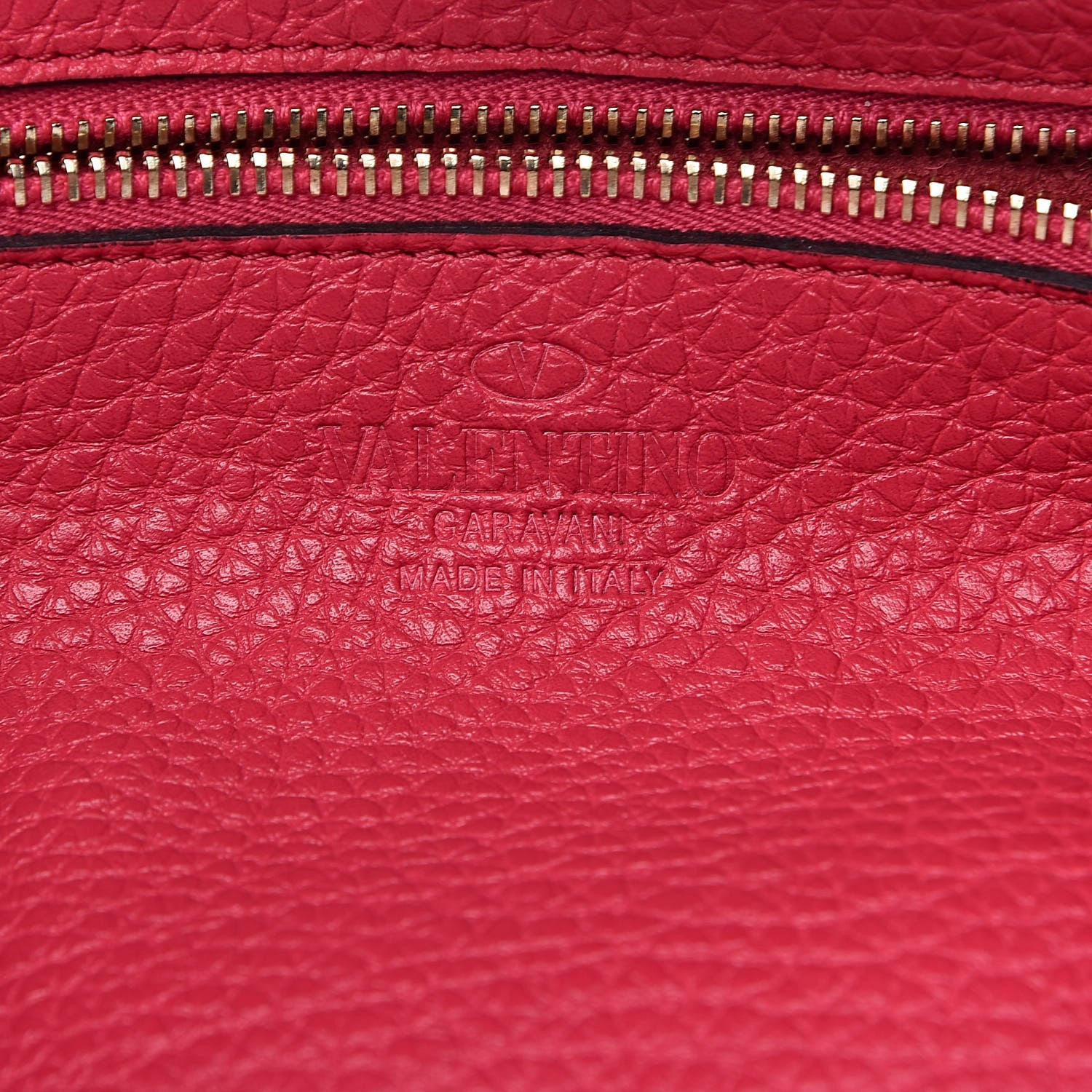 Valentino Garavani Pebbled Calfskin Medium Rockstud Tote Deep Fuxia 6 of 10