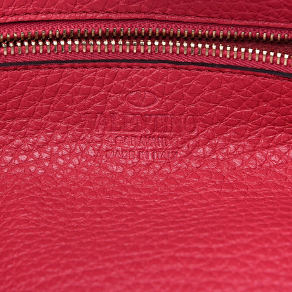 Valentino Garavani Pebbled Calfskin Medium Rockstud Tote Deep Fuxia 6 of 10