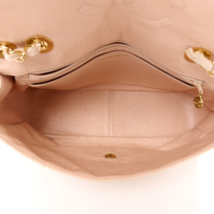 Chanel Patent Quilted Jumbo XL Chain Around Flap Beige 5 of 17