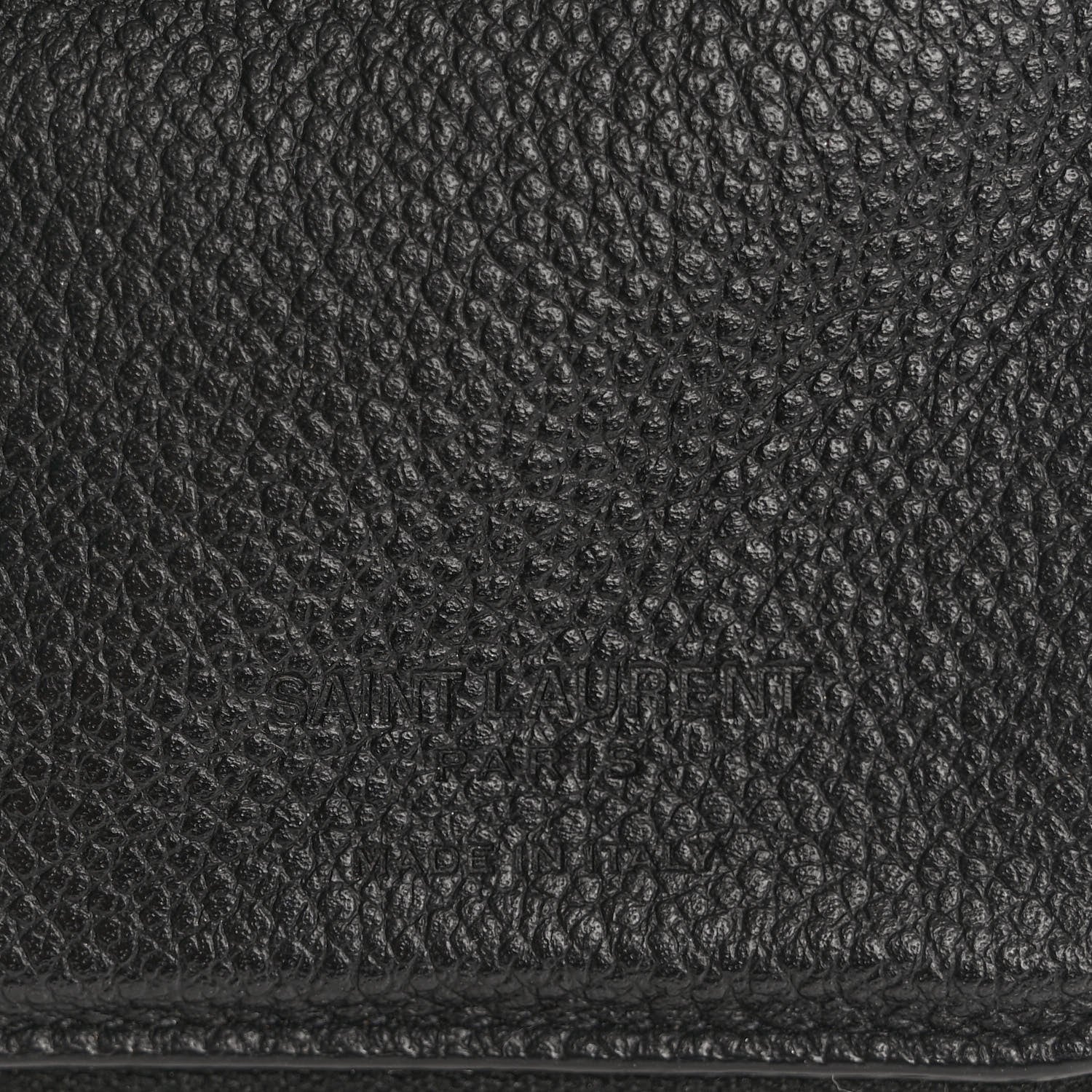 Saint Laurent Grained Calfskin Rive Gauche Compact Zip Around Wallet Black 7 of 11