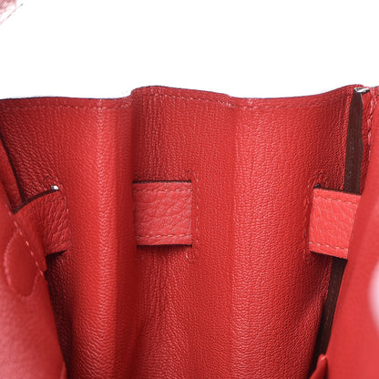 Hermes Taurillon Clemence Birkin 35 Rouge Pivoine 12 of 37