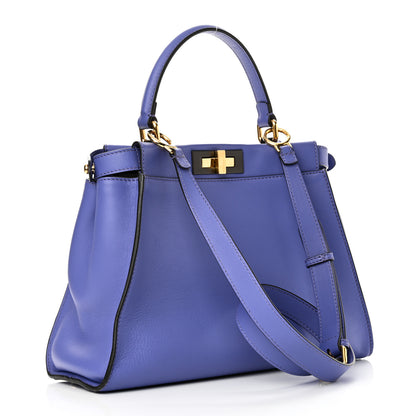 Fendi Vitello Seta Medium Peekaboo Iconic Satchel Viola Cassis 3 of 16