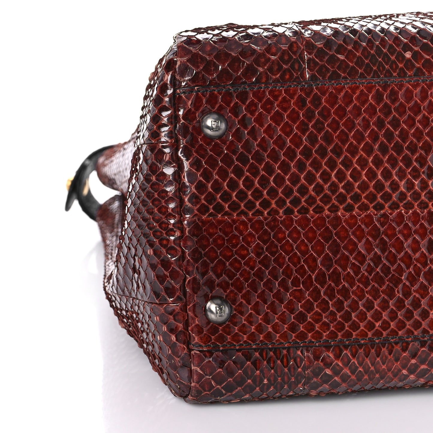 Snakeskin Medium Peekaboo Iconic Satchel Burgundy
