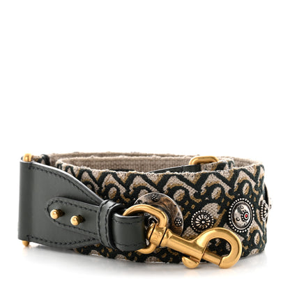 Christian Dior Oblique Studded Shoulder Strap Green Multicolor 1 of 6