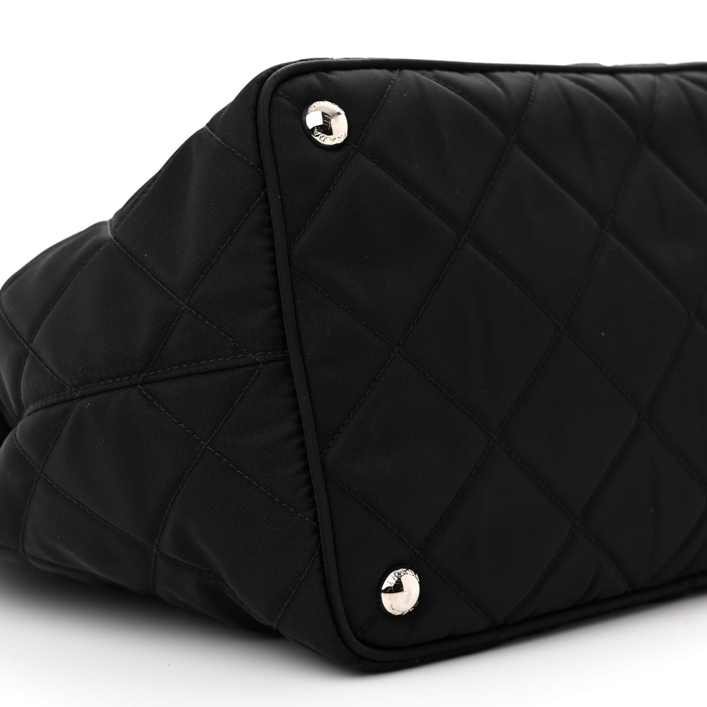 Nylon Tessuto Impuntu Quilted Tote Black
