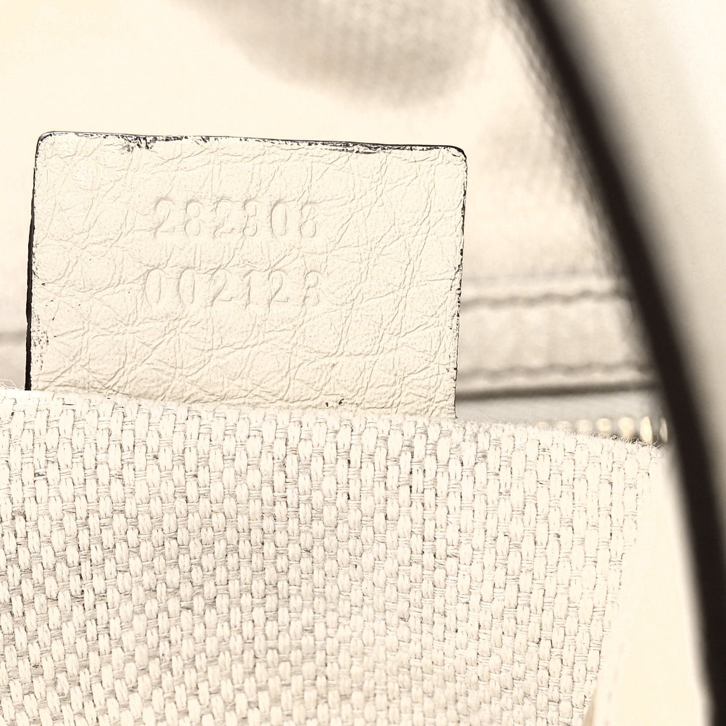 Pebbled Calfskin Large Soho Shoulder Bag Off White