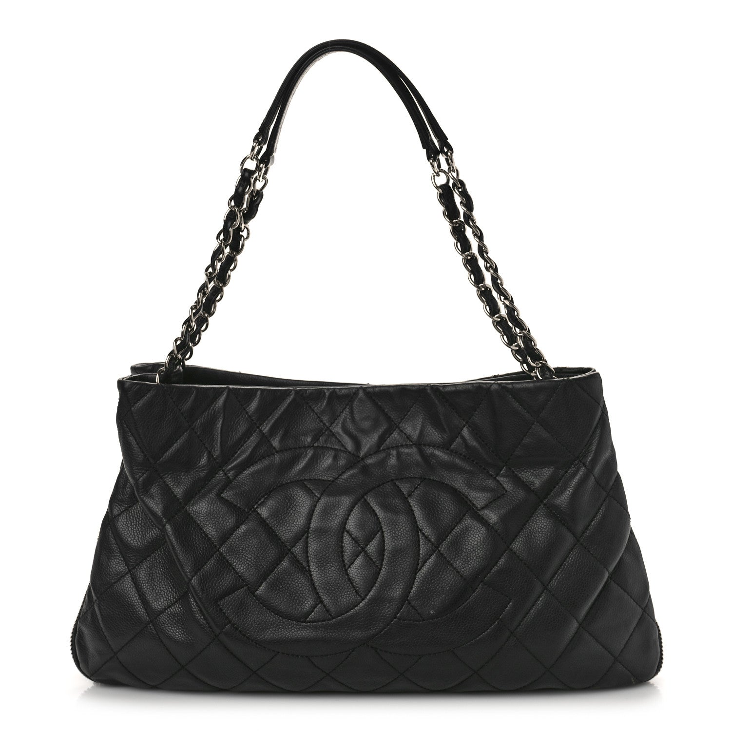 Chanel Caviar Quilted Expandable Zip Shoulder Bag Black 1 of 12