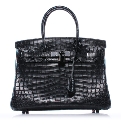 Hermes Matte Niloticus Crocodile Birkin 30 SO BLACK 1 of 10