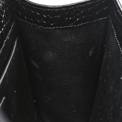 Saint Laurent Calfskin Crocodile Embossed Medium Classic Monogram Kate Tassel Satchel Black 10 of 10