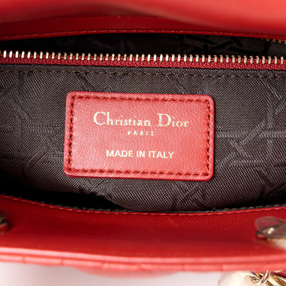Christian Dior Lambskin Cannage Small Lucky Badges My Lady Dior Red 6 of 11
