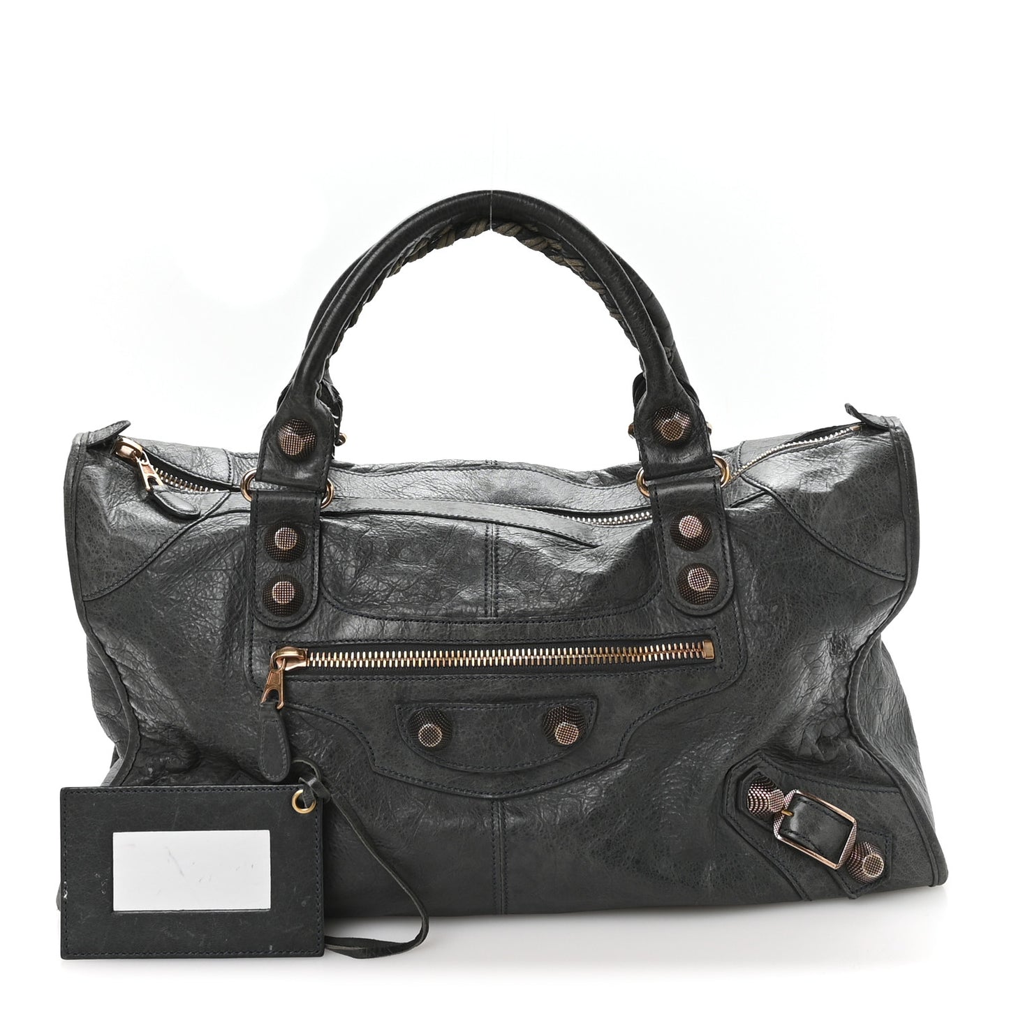Agneau Giant 21 Rose Gold Hardware Work  Anthracite