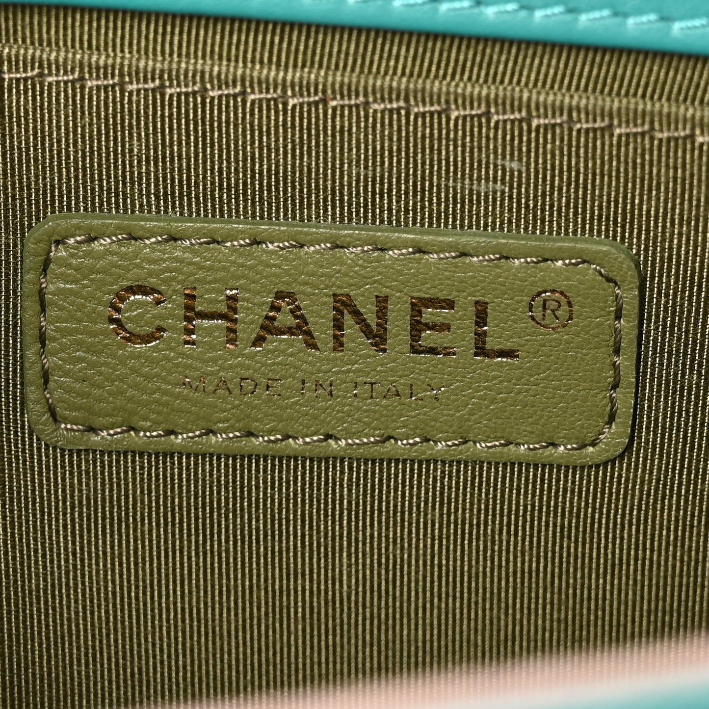 Calfskin Quilted Medium Boy Flap Turquoise