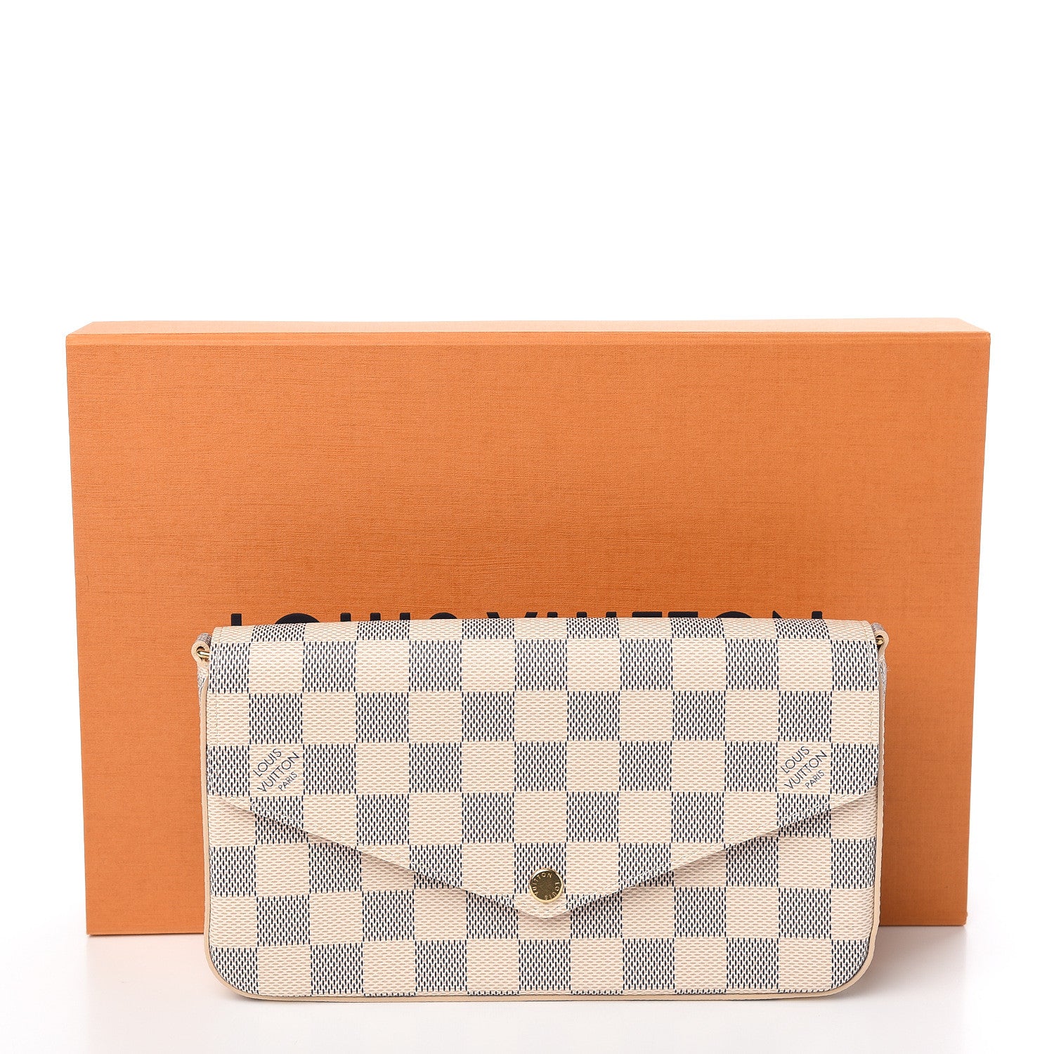 Louis Vuitton Damier Azur Pochette Felicie Chain Wallet Rose Ballerine 10 of 10
