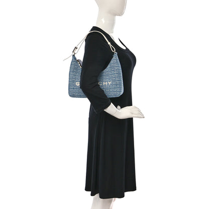 Givenchy Denim 4G Logo Small Moon Cut Out Shoulder Bag Light Blue 2 of 9