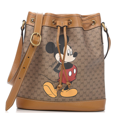 Gucci X DISNEY Mini Vintage GG Supreme Monogram Bucket Bag Beige Vintage Sun Oil 1 of 10
