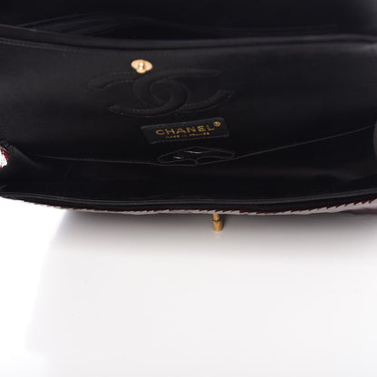 Chanel Satin Sequin Paris Shanghai Medium Double Flap Red 6 of 10