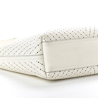 Chanel Perforated Grained Calfskin Shopping Tote White 9 of 10