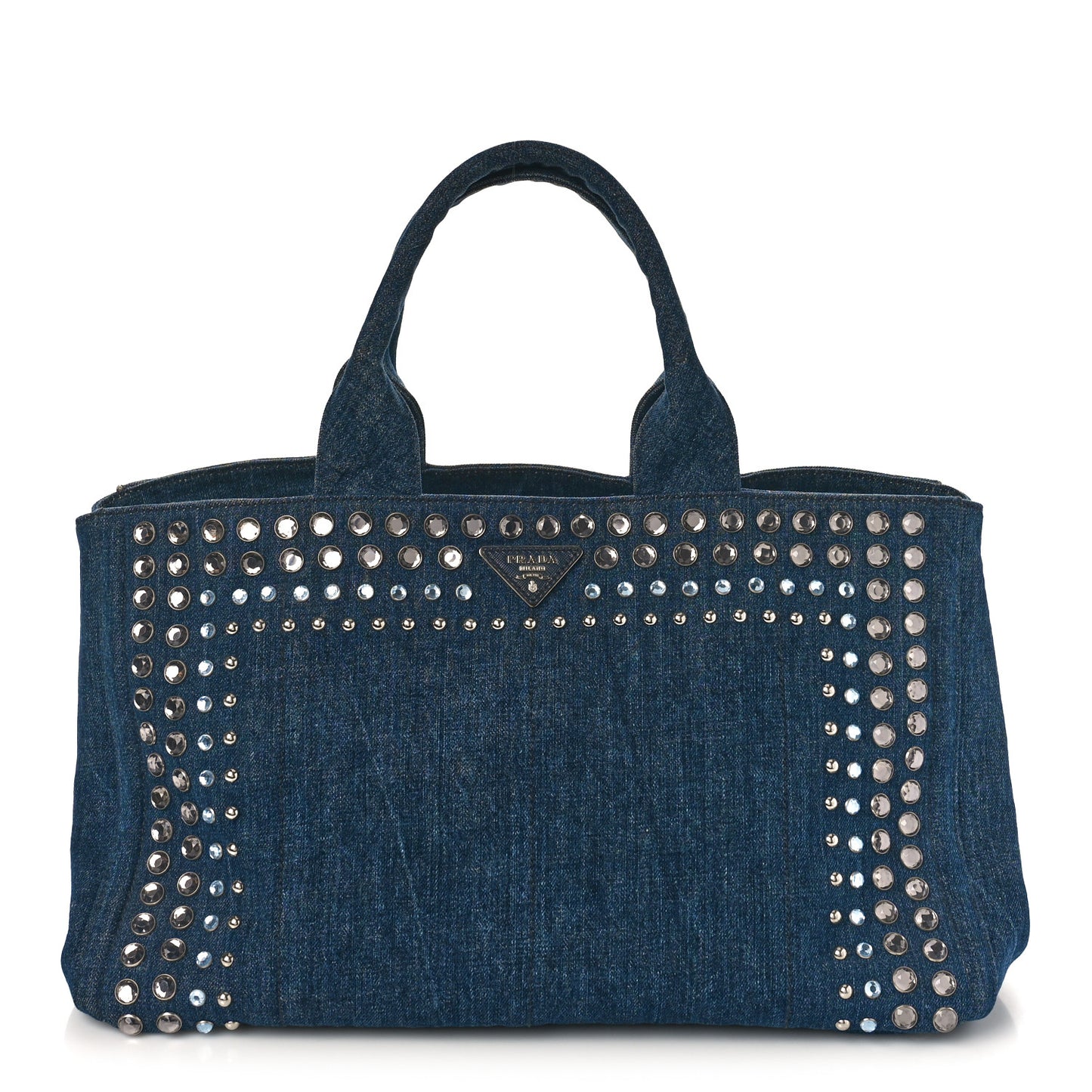 Canapa Denim Crystal Studded Tote Avio