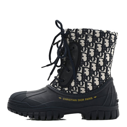 Christian Dior Oblique Nylon D-Venture Boots 35.5 Deep Blue 1 of 8