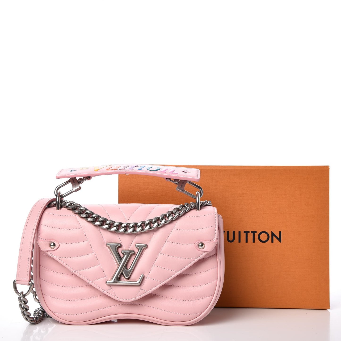 Calfskin New Wave Chain PM Smoothie Pink