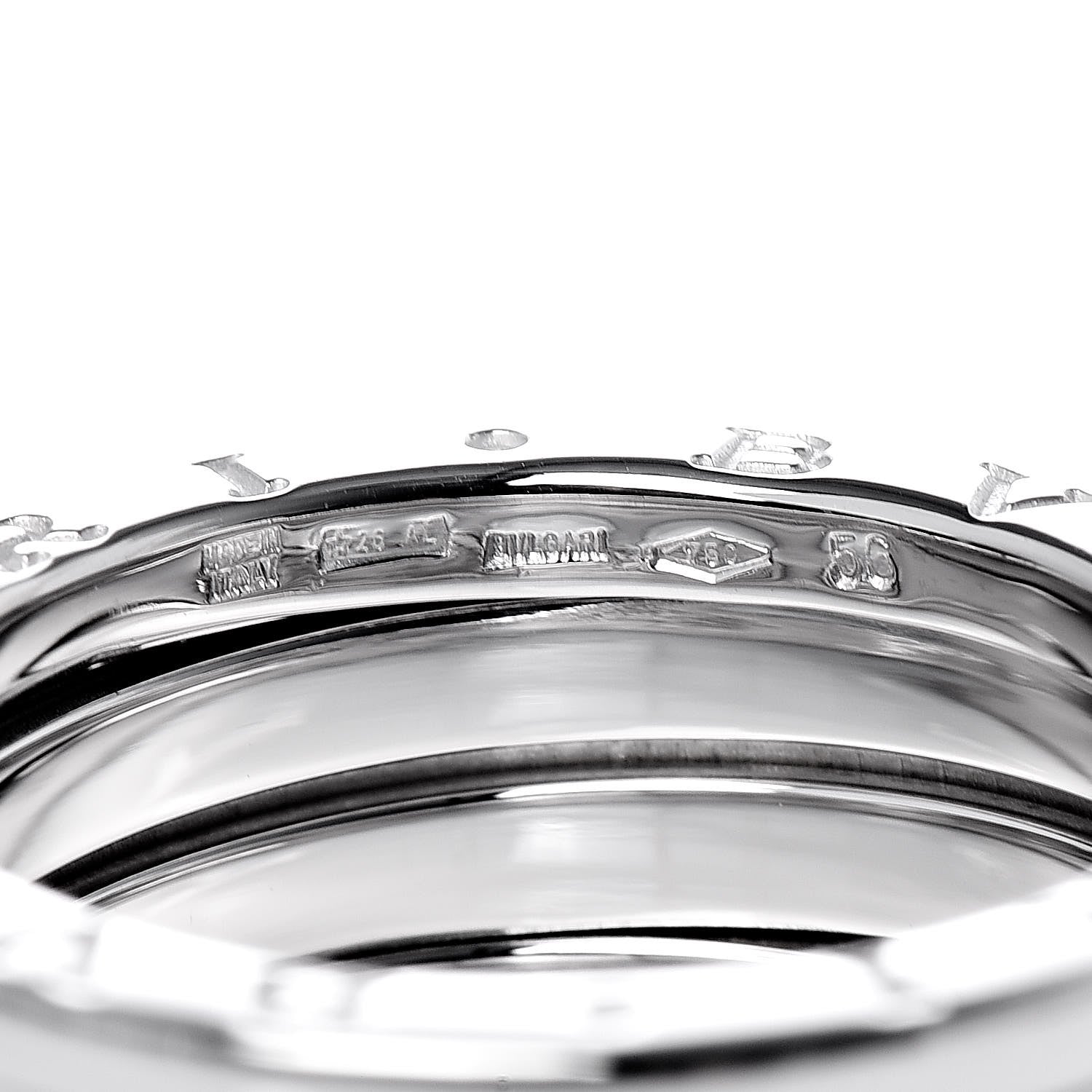 Bulgari 18K White Gold B.Zero1 Three-Band Ring 56 7.5 5 of 6