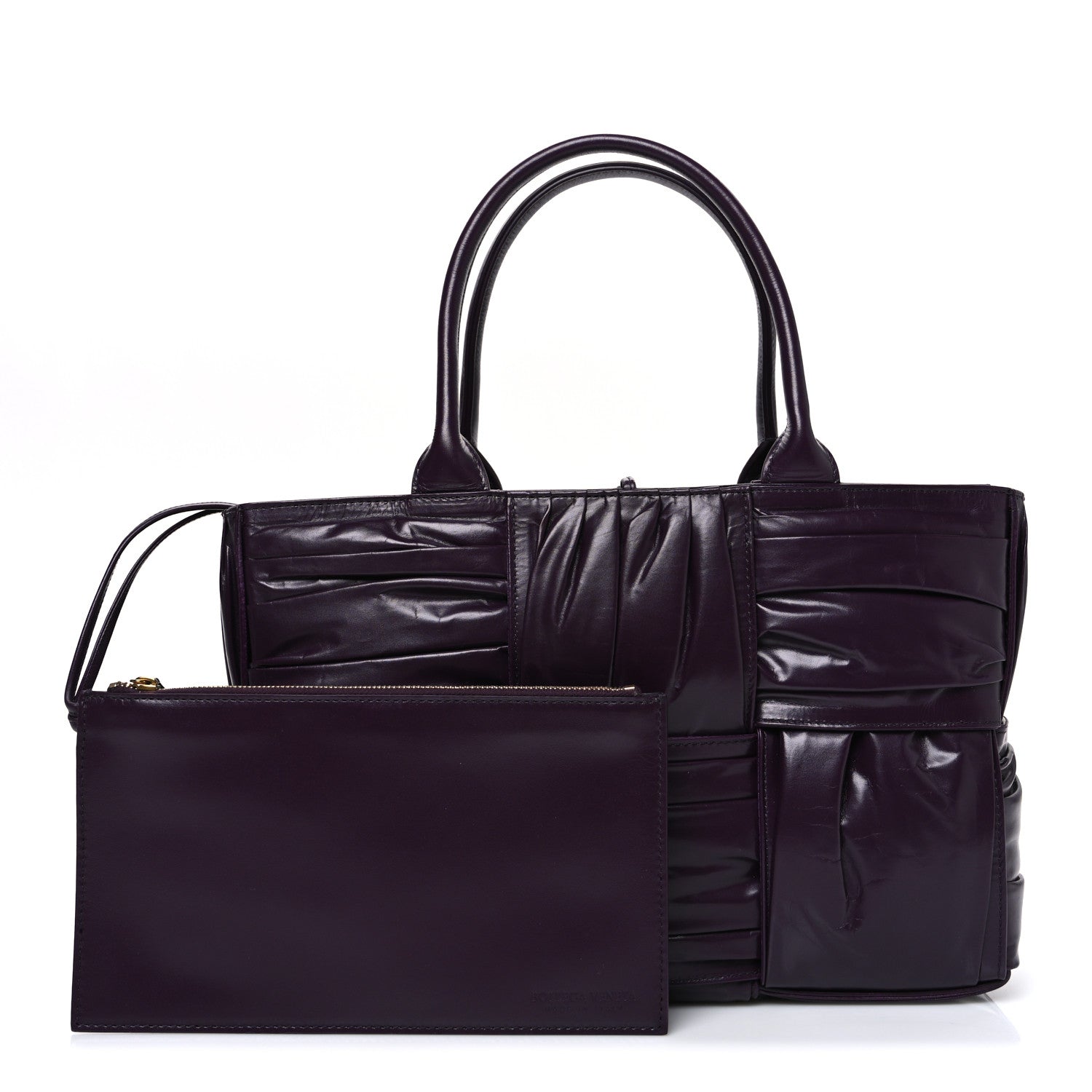 Bottega Veneta Foulard Intrecciato Pleated Medium Arco Tote Dark Mystic 3 of 10