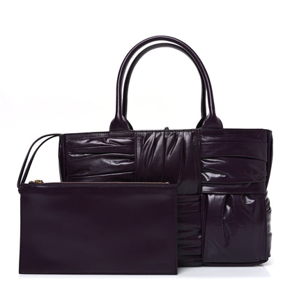 Bottega Veneta Foulard Intrecciato Pleated Medium Arco Tote Dark Mystic 3 of 10