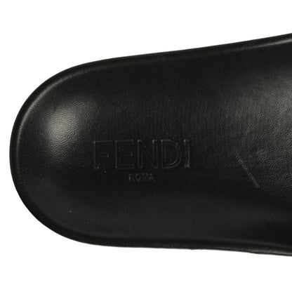 Fendi Shearling Logo Mens Slide Sandals 8.5 Black Giallo Ribes 9 of 12