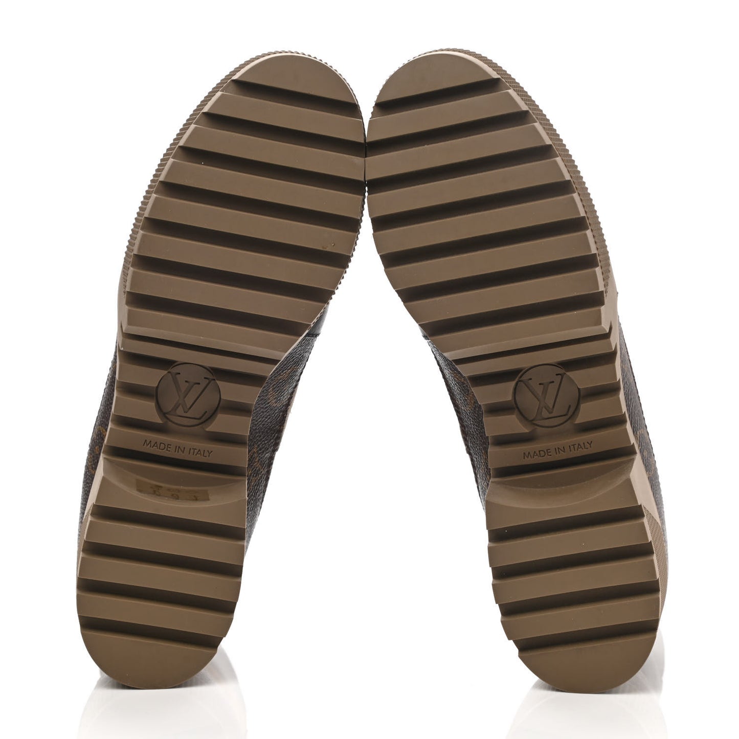 Suede Calfskin Monogram Laureate Platform Desert Boots 38.5 Taupe
