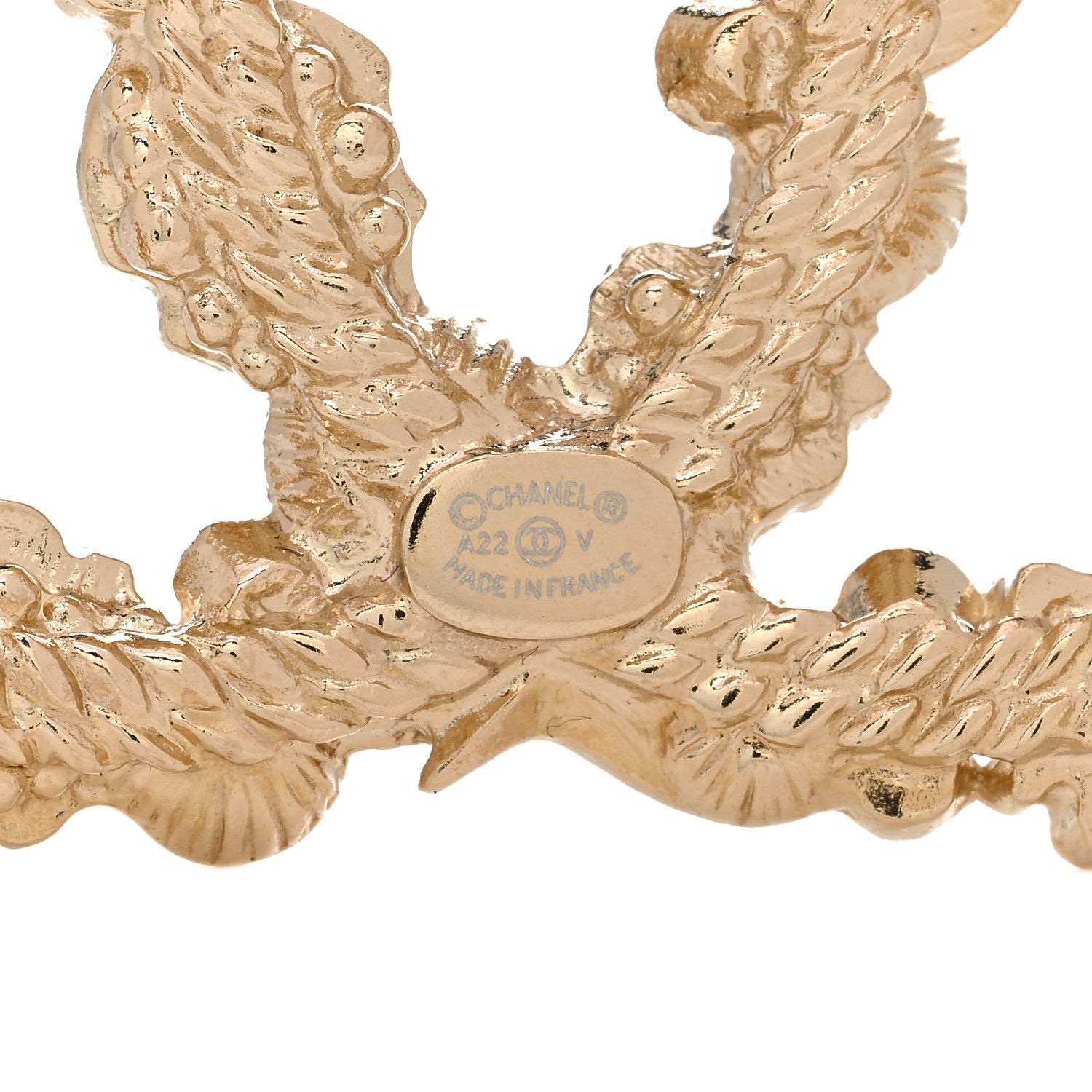 Chanel Crystal Pearl CC Charms Brooch Gold 4 of 5