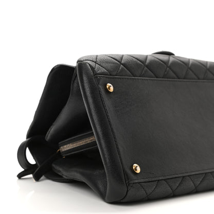 Chanel Shiny Sheepskin Quilted Large Trapezio Flap Black 9 of 10