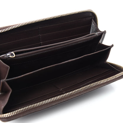 Gucci Guccissima Margaux Calfskin Metal Bar Zip Around Wallet Chocolate 5 of 11