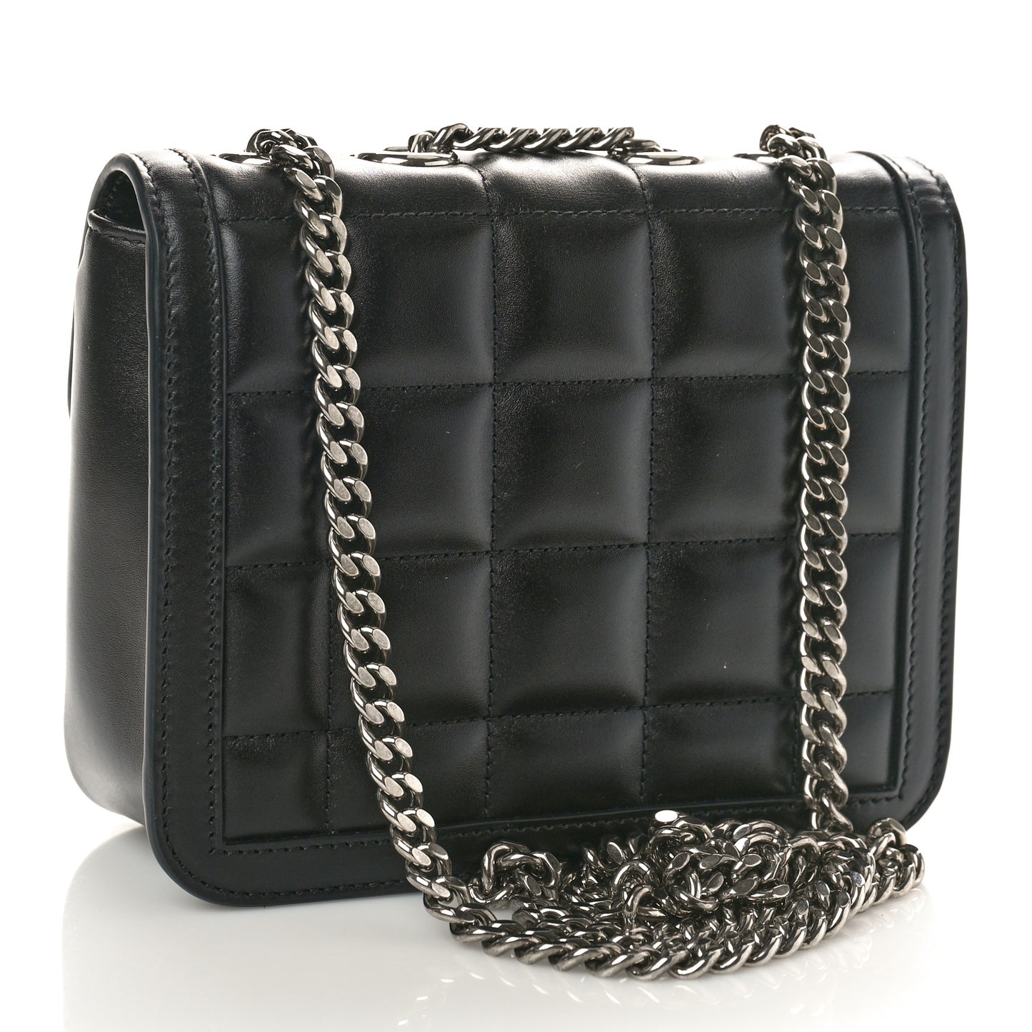 Calfskin Quilted Mini Deco Shoulder Bag Black