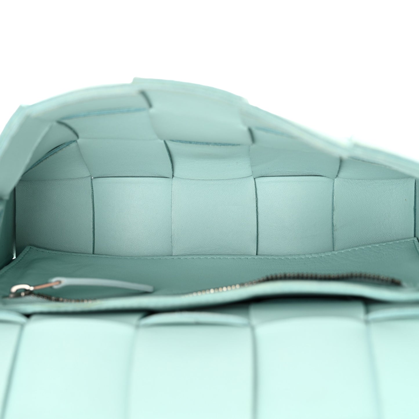 Lambskin Maxi Intreccio Cassette Bag Teal Washed