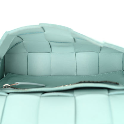 Bottega Veneta Lambskin Maxi Intreccio Cassette Bag Teal Washed 4 of 14