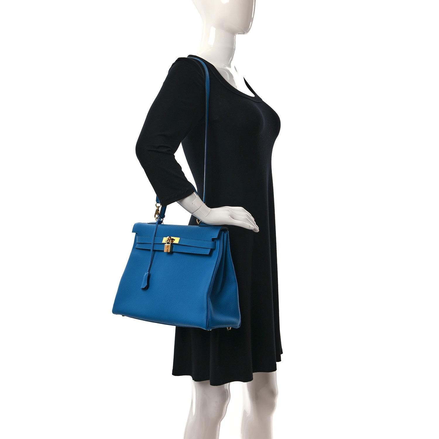 Hermes Togo Kelly Retourne 35 Bleu Zanzibar 2 of 8