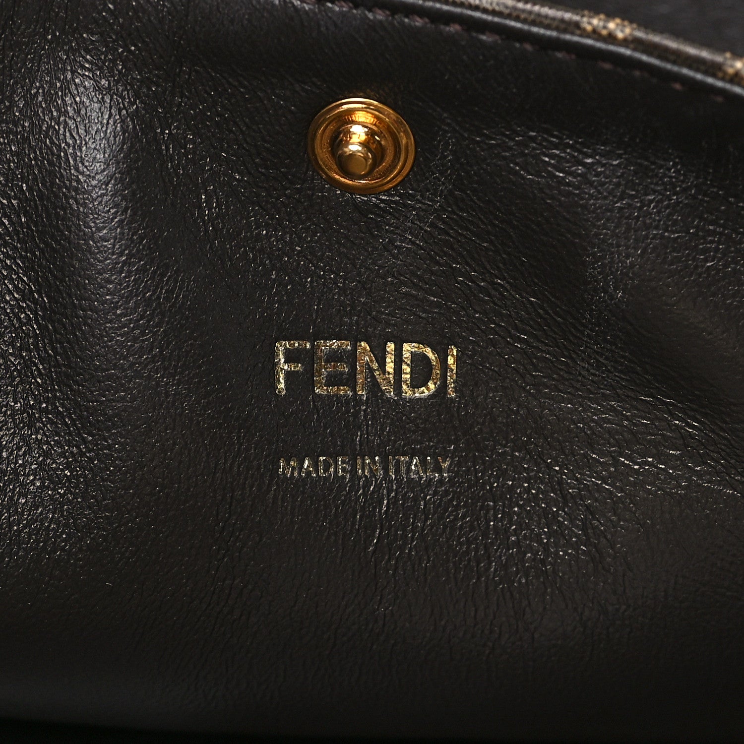 Fendi Camoscio Glazed Fabric FF 1974 Large Peekaboo X-Lite Amazzonia Mogano Panna 6 of 8