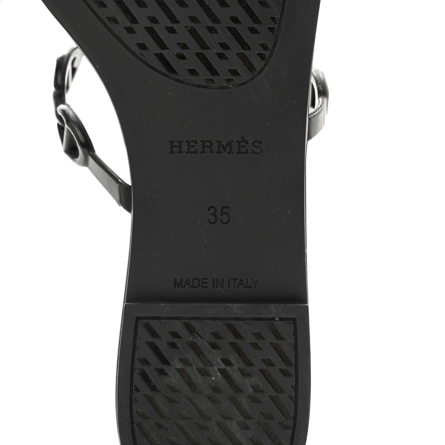 Hermes Rubber Chaine d'Ancre Rivage Sandals 35 Black 7 of 8