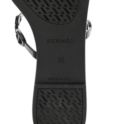 Hermes Rubber Chaine d'Ancre Rivage Sandals 35 Black 7 of 8