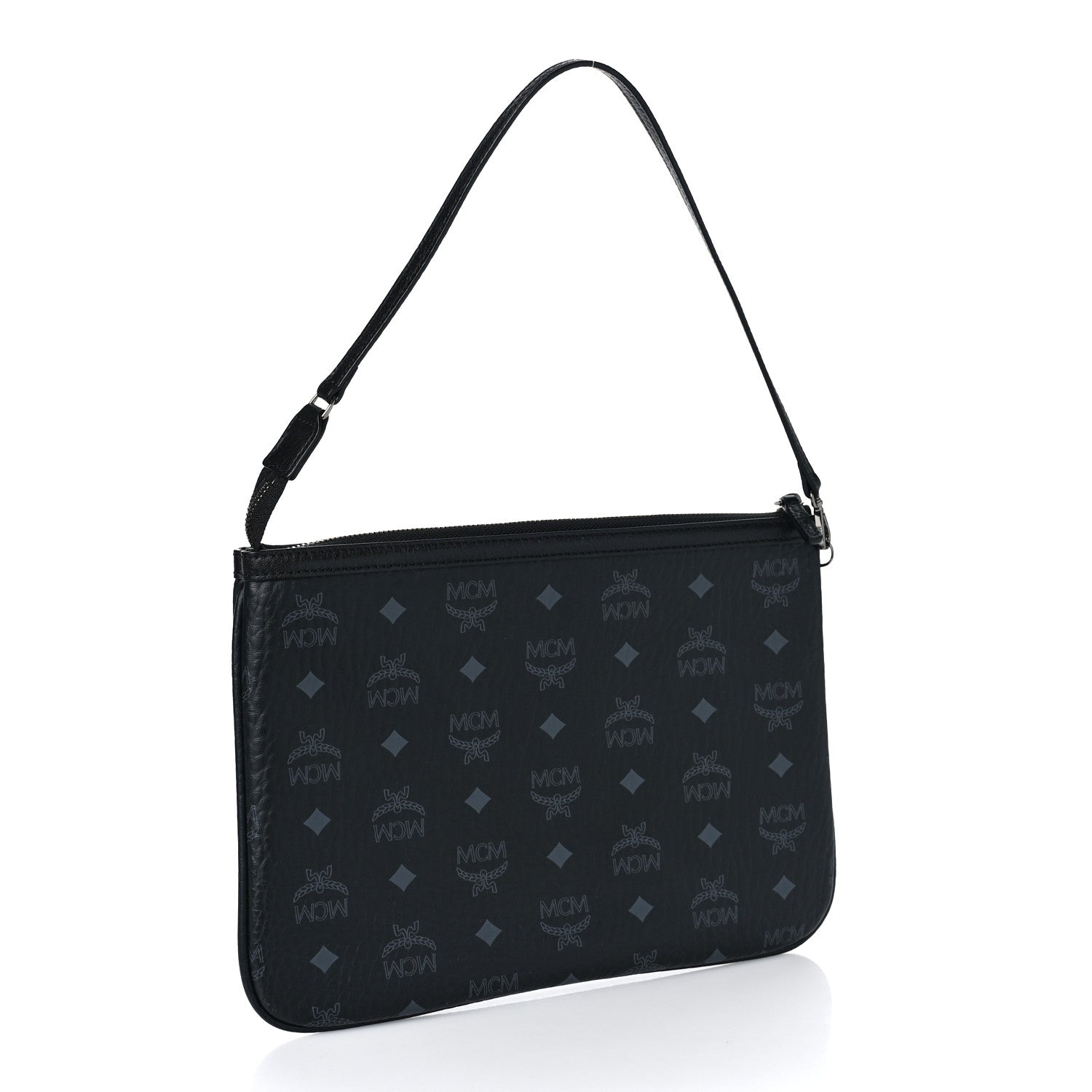 MCM Visetos Liz Shopper Tote Pouch Black 3 of 8