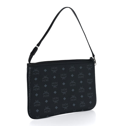MCM Visetos Liz Shopper Tote Pouch Black 3 of 8