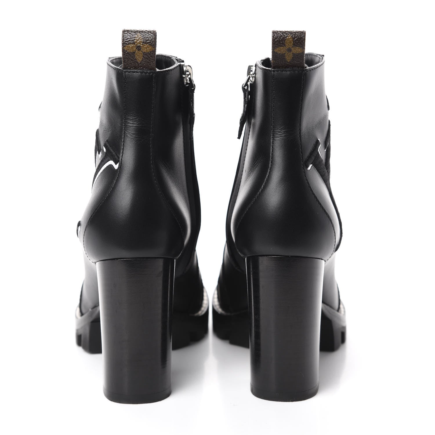Louis Vuitton Patent Calfskin Monogram Star Trail Ankle Boots 38.5 Black 5 of 8