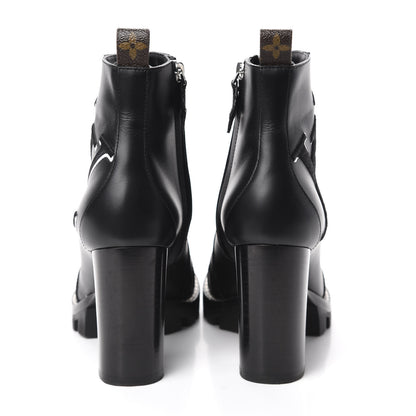 Louis Vuitton Patent Calfskin Monogram Star Trail Ankle Boots 38.5 Black 5 of 8